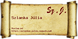 Szlanka Júlia névjegykártya