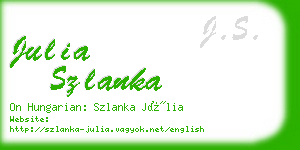 julia szlanka business card